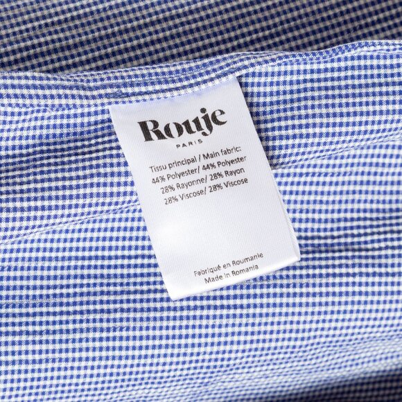 Rouje Cassandre Blue White Bleu Vichy Gingham Smocked Dress - FR 34 / US 2 / XS - Picture 10 of 16